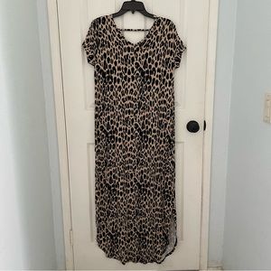 NEW Lularoe Leopard Print Short Sleeve Maxi Dress XXS